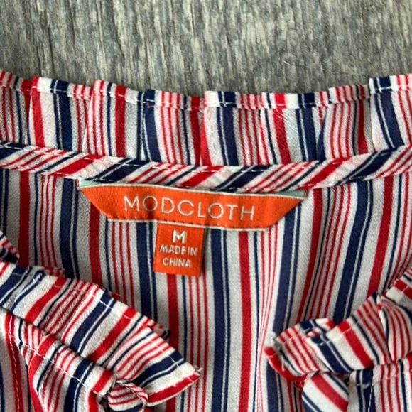 Modcloth Red, White, and Blue Striped Dress Perfect for 4th of July! - Picture 2 of 9